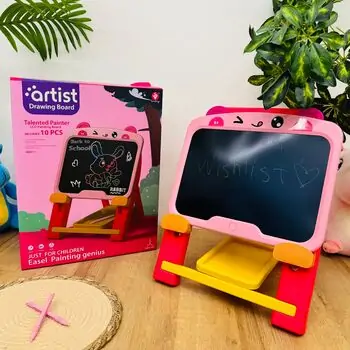 Artists Drawing Board Double-Faced Pink - საბავშვო ორმხრივი სახატავი დაფა, 3 image