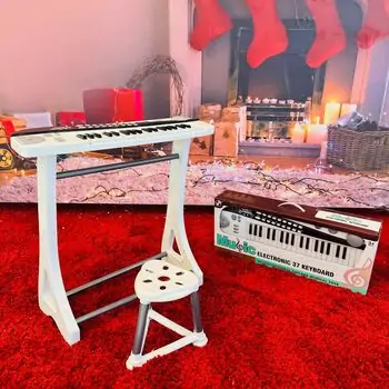 Toy Zest Piano With Chair White - სათამაშო პიანინო სკამით, 2 image