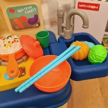 Awesome Kitchen Set For Kids Blue 1A110 ფუნქციური საბავშვო სამზარეულო, 10 image