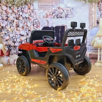 Electric Jeep Painting Red - ელექტრო მანქანა კაუჩუკის საბურავებით, 4 image