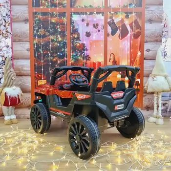 Electric Off-Road Toyota Painting Red - ელექტრო მანქანა კაუჩუკის საბურავებით, 4 image