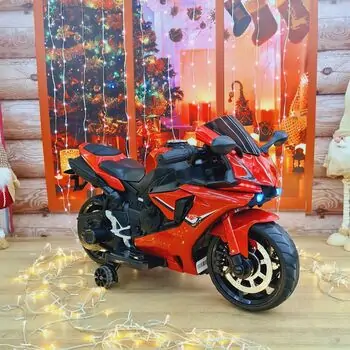 Electric Moto Red - ელექტრო მოტოციკლი კაუჩუკის საბურავებით, 2 image