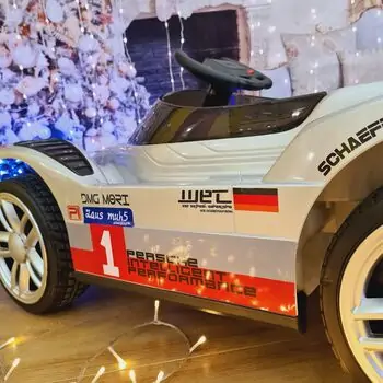 Electric Formula 1 Car Painting Grey - ელექტრო მანქანა კაუჩუკის საბურავებით, 5 image