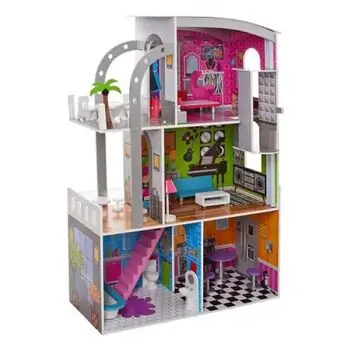 Wooden Malibu Villa Set With Furniture And Elevator - თოჯინის ხის სამ სართულიანი სახლი ავეჯით, 14 image