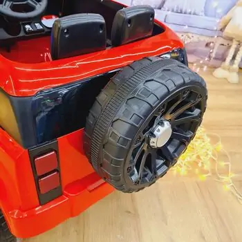 Toyota Off Road Electric Car Red - ელექტრო მანქანა კაუჩუკის საბურავებით, 10 image