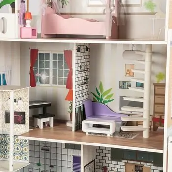 Wooden Doll House With Furniture and Elevator - თოჯინის ხის სახლი ავეჯით, 15 image