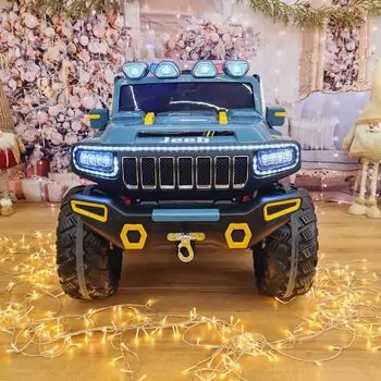 Electric Car Blue - ელექტრო მანქანა კაუჩუკის საბურავებით, 2 image