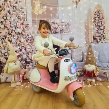 Retro Style Motorcycle Pink - ელექტრო მოტოციკლი