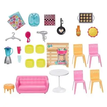 Barbie Malibu House Dollhouse Playset -  ბარბის სახლი აქსესუარებით, 6 image