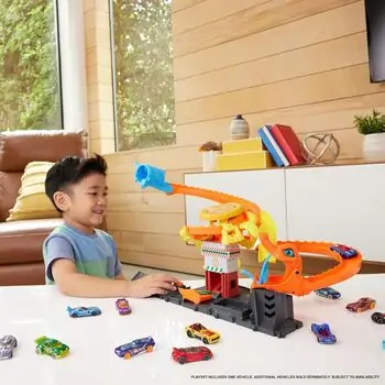 Hot Wheels HTN81 City Pizza Slam Cobra Attack Playset - ჰოთ ვილსის ტრასა, 4 image