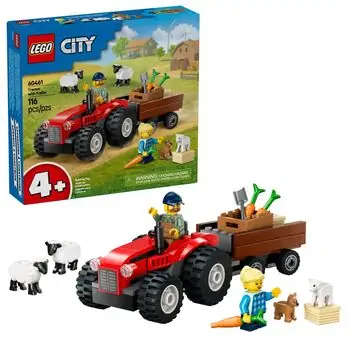 Lego City 60461 Red Farm Tractor with Trailer & Sheep