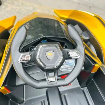 Lamborghini V12 Sports Car Painted Golden - ელექტრო მანქანა კაუჩუკის საბურავებით, 5 image