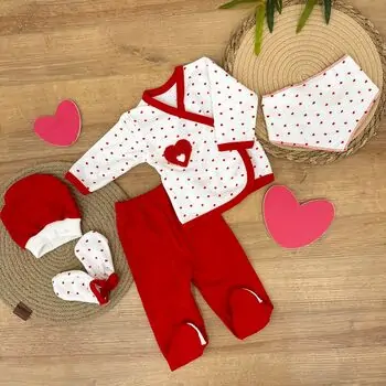 Cute Hearty 5 In 1 Set - ჩვილის სამოსის ნაკრები