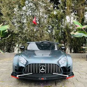 Mercedes Benz Car Painting Grey - ელექტრო მანქანა კაუჩუკის საბურავებით და ტყავის სავარძლით, 2 image
