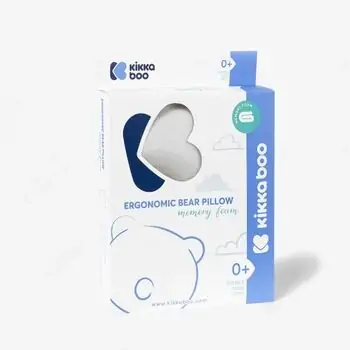 KikkaBoo Memory Foam Ergonomic Pillow Bear Airknit White ერგონომიული ბალიში ახალშობილისთვის, 2 image