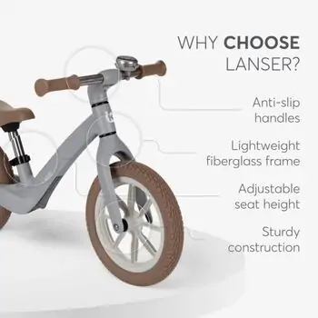 KikkaBoo Balance bike Lanser Grey საბავშვო ველოსიპედი (ბალანს ბაიკი), 5 image
