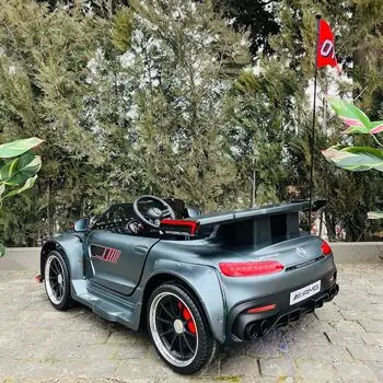 Mercedes Benz Car Painting Grey - ელექტრო მანქანა კაუჩუკის საბურავებით და ტყავის სავარძლით, 5 image