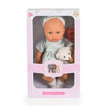 Moni Toys Doll with bear and nipple 30 cm სათამაშო თოჯინა