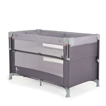 Cangaroo Folding Cot Next Level Grey - საბავშვო ორ დონიანი საწოლ-მანეჟი