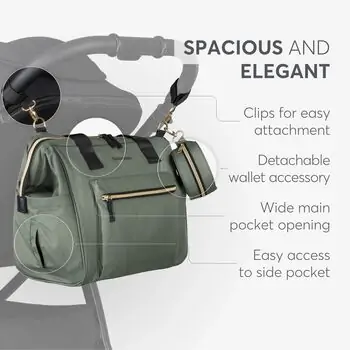 KikkaBoo Mama bag Maxi Green 2025 დედის ჩანთა, 8 image