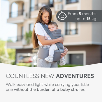 KikkaBoo Carrier Chloe Mesh Grey კენგურუ, 6 image
