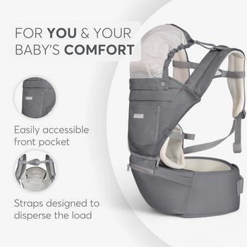KikkaBoo Carrier Chloe Mesh Grey კენგურუ, 7 image