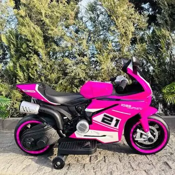 Sport Moto Pink With Light Wheel - ელექტრო მოტოციკლი მანათობელი საბურავებით, 3 image