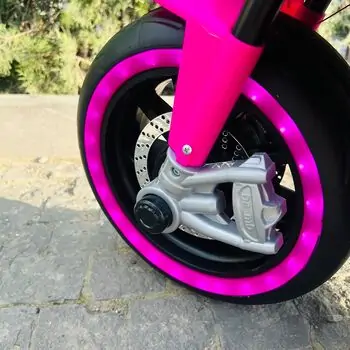 Sport Moto Pink With Light Wheel - ელექტრო მოტოციკლი მანათობელი საბურავებით, 6 image