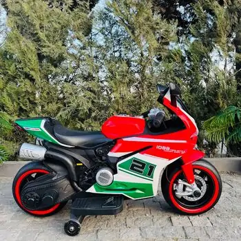 Sport Moto Red With Light Wheel - ელექტრო მოტოციკლი მანათობელი საბურავებით, 2 image