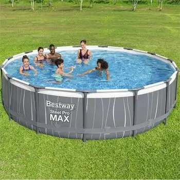 Bestway 561GD Steel Pro Max With Led Round Pool Set With Filter And Ladder - კარკასული აუზი კარტრიჯული ფილტრით, კიბით და განათებით, 2 image