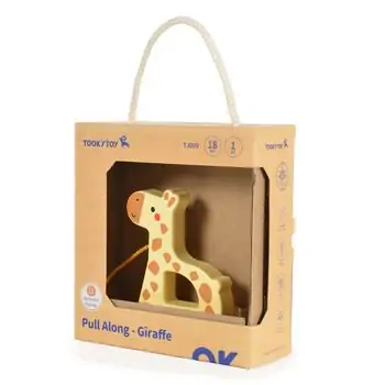 Tooky Toy Pull Along Giraffe TJ009 - ხის განსავითარებელი სათამაშო ჟირაფი, 3 image