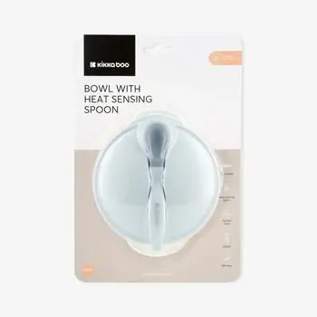 KikkaBoo Suction bowl With heat sensing spoon Blue ჩვილის თასი კოვზით, 4 image