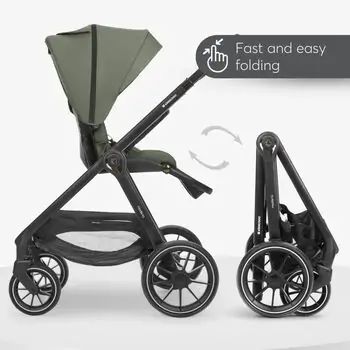 KikkaBoo Modena 4in1 With Carrycot Army Green საბავშვო ეტლის კომპლექტი, 7 image