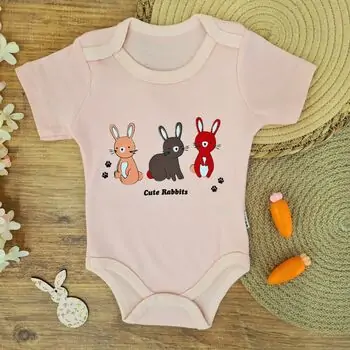 Cute Rabbits Bodysuit - ჩვილის ბოდე