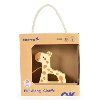 Tooky Toy Pull Along Giraffe TJ009 - ხის განსავითარებელი სათამაშო ჟირაფი, 4 image