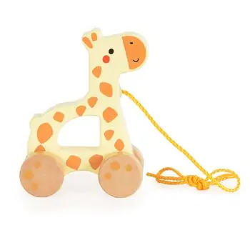 Tooky Toy Pull Along Giraffe TJ009 - ხის განსავითარებელი სათამაშო ჟირაფი, 2 image