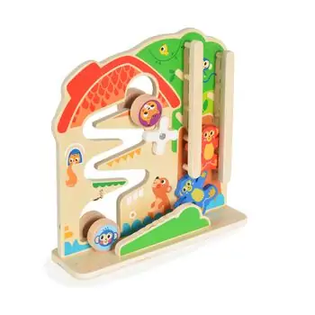Tooky Toys 2 In 1 Activity Ball Track TK397 - ხის განსავითარებელი სათამაშო, 2 image