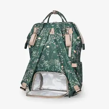 KikkaBoo Mama bag Siena Luxe Secret Garden Deep Green - დედის ჩანთა, 6 image