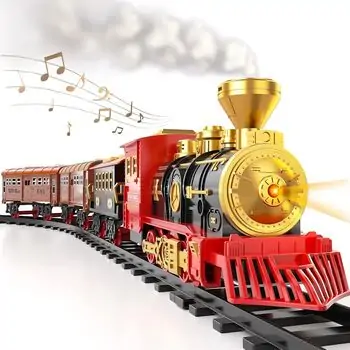 Electric Train Set With Light, Sound And Smoking - მატარებლის ნაკრები განათებით, ხმით და ორთქლით