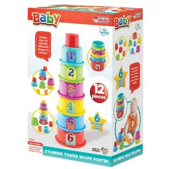 Dede Cylinder Tower Shape Sorter - განსავითარებელი სათამაშო, 2 image
