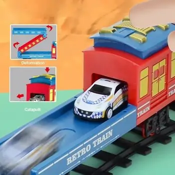 Electric Train Set With Light, Sound And Smoking - მატარებლის ნაკრები განათებით, ხმით და ორთქლით, 4 image