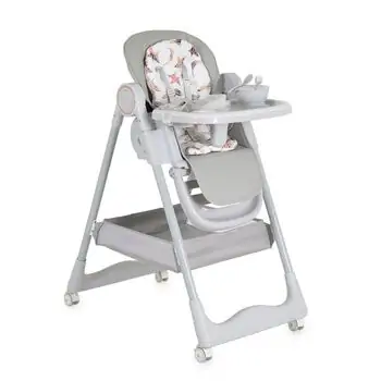 Moni High Chair With Gift Surprise Grey - საკვები სკამ-მაგიდა + საჩუქრით