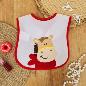 Bobix Cutie Horse Baby Bib Red - საბავშვო წინსაფარი