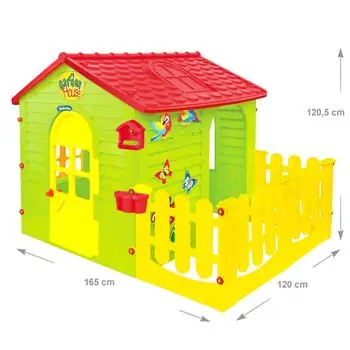 Mochtoys Playhouse with fence 10839 small - სათამაშო სახლი ღობით, 2 image