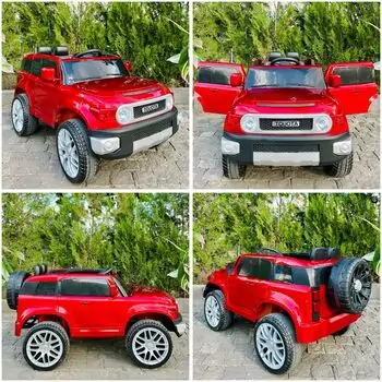 Toyota Off Road Car Red - ელექტრო მანქანა კაუჩუკის საბურავებით, 2 image