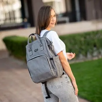 KikkaBoo-ს დედის ჩანთა Mama bag Siena Light Mint, 4 image