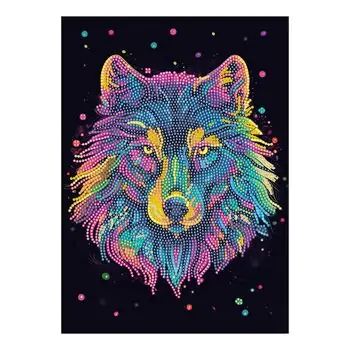 Colorful Wolf Diamantiny - თვლებით ხატვა, 4 image