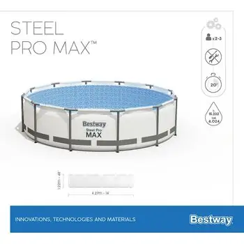 Bestway  Round Pool Set with Filter Pump and ladder - კარკასული აუზი კარტრიჯული ფილტრით, კიბით და ტენტით, 12 image
