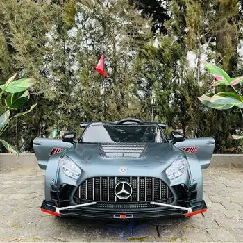 Mercedes Benz Car Painting Grey - ელექტრო მანქანა კაუჩუკის საბურავებით და ტყავის სავარძლით, 3 image