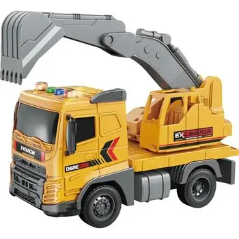 Truck Car With Multi Function, Music And Light Yellow - სათამაშო სატვირთო მანქანა, 2 image